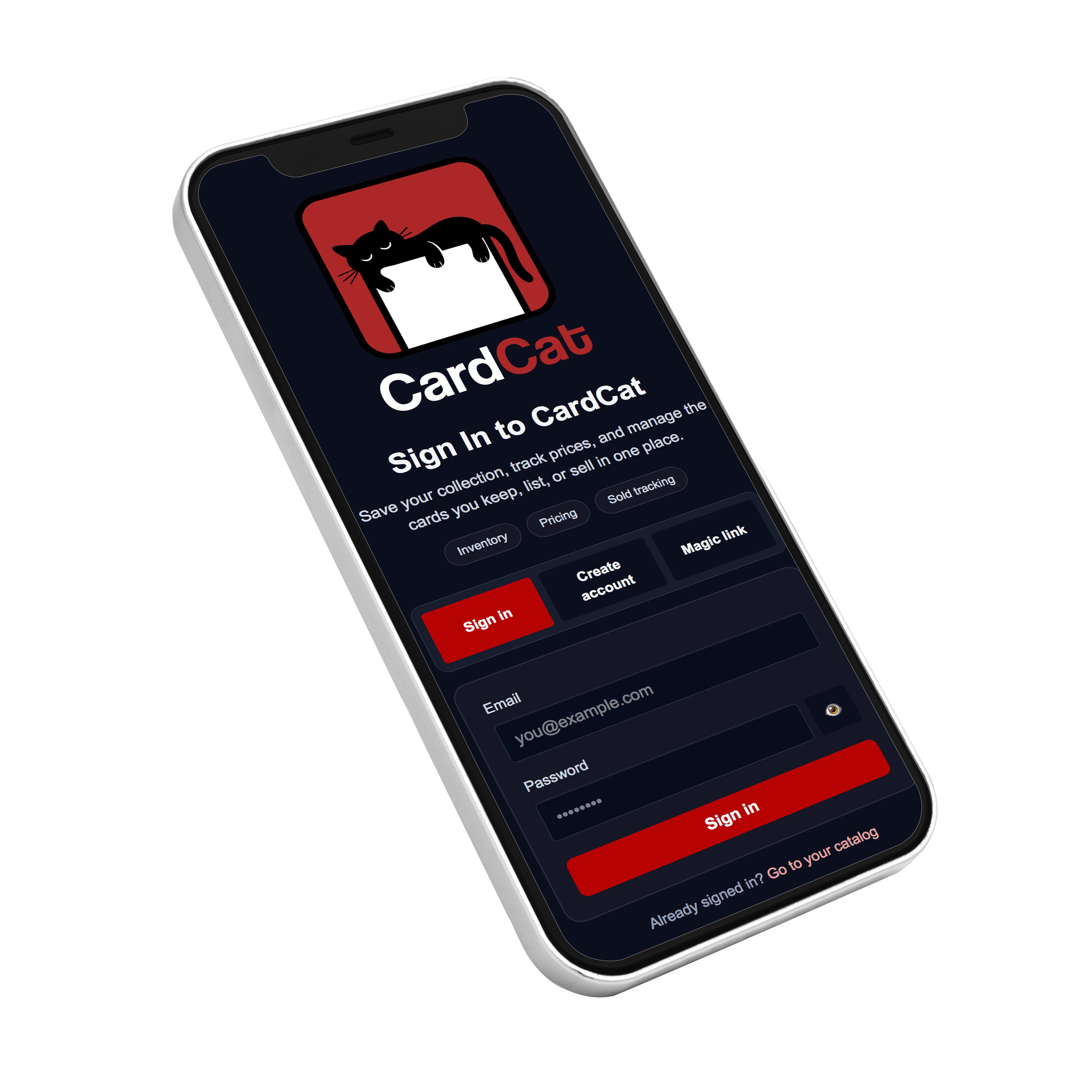CardCat mobile preview